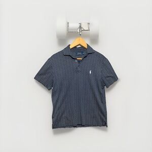Polo Ralph Lauren Pattern Polo Shirt Men's S Navy Short Sleeve Classic Fit